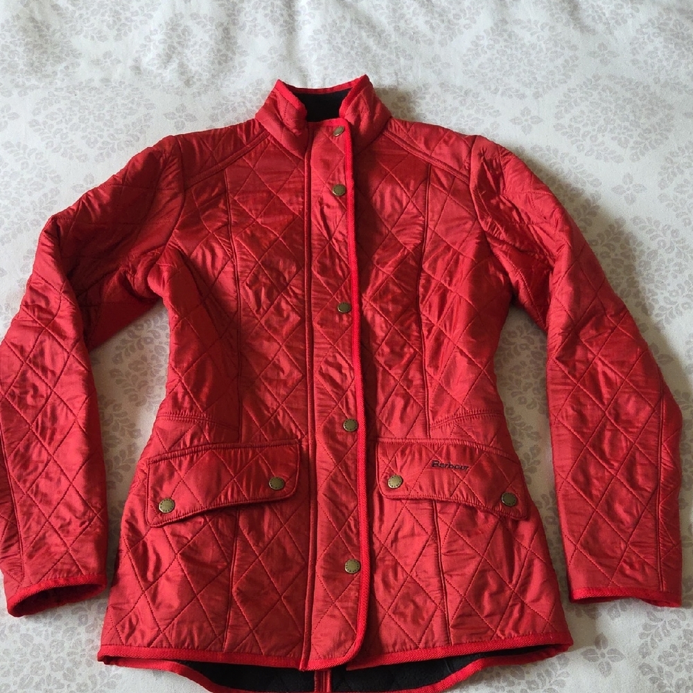 Barbour Red Quilted Utility Jacket